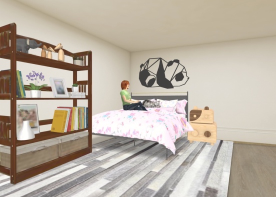 cosy quarantine kids bedroom Design Rendering