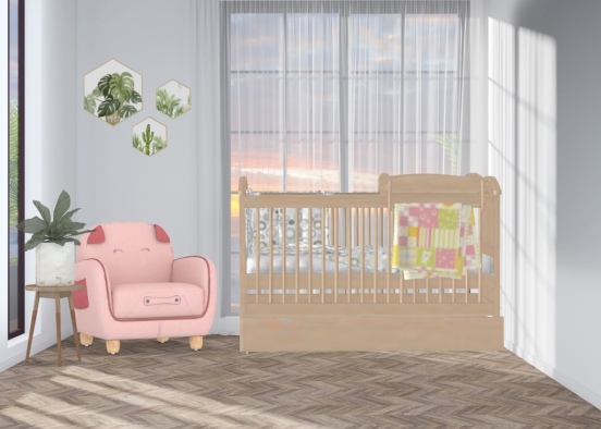 modern baby bedroom  Design Rendering