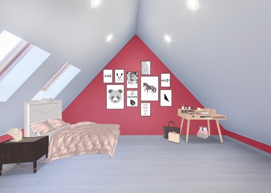 girl teen room Design Rendering