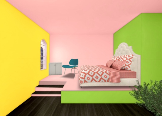 bright bedroom  Design Rendering