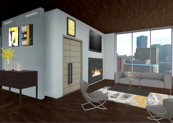 city living room  Design Rendering