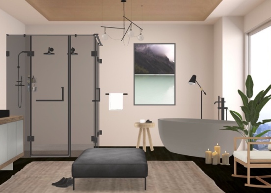 Earthy Contemporary Bathroom Design Rendering