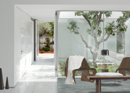 Palm Springs Entrance and Sitting Area Design Rendering