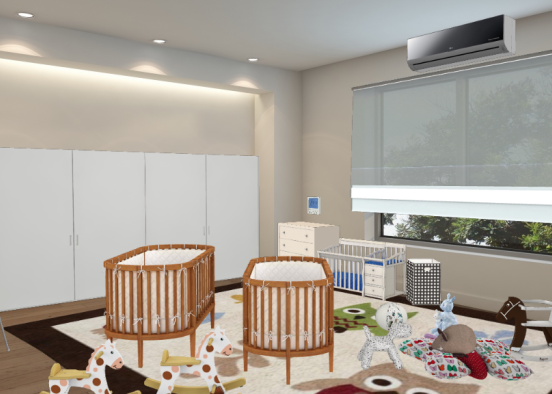 Quarto /bebês gêmeos       bedroom / twin babies  Design Rendering