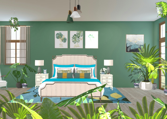 Jungle bedroom Design Rendering