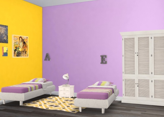 Cute Kid Bedroom Design Rendering