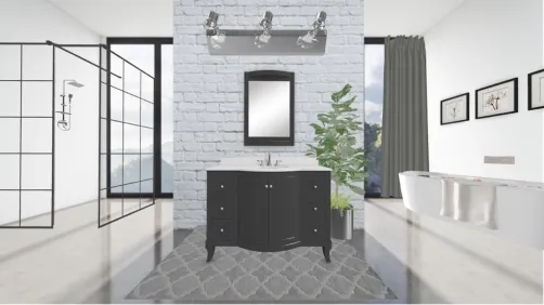 black and grey bathroom