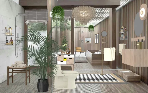 Ampio bagno moderno 