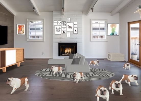 puppy lover modern living room Design Rendering