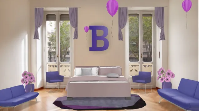 purple kid bedroom