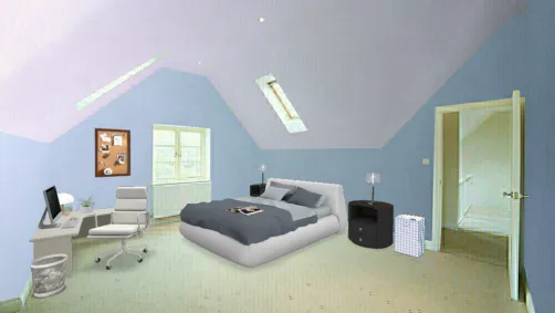 Blue and Purple Bedroom 
