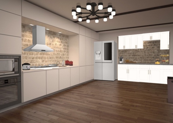 whiteish kitchen Design Rendering