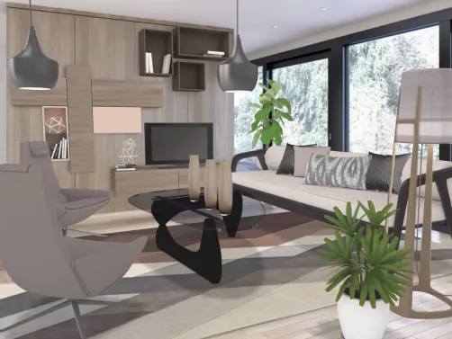 Mid century inspired living room