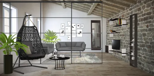 Modern black livingroom 