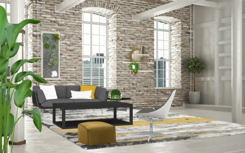 New York minimalist apartment living room 