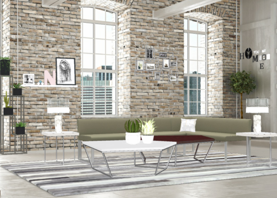Airy Living space Design Rendering