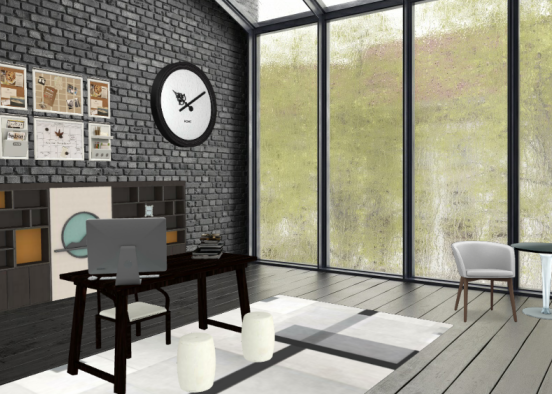 Industrial home office Design Rendering
