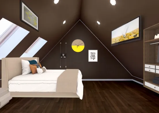attic bedroom  Design Rendering