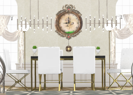 Sala de jantar conjunto aço inoxidável. 😍 Design Rendering