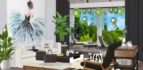 🌿🍃◼️◻️ Sala de Estar e uma área externo