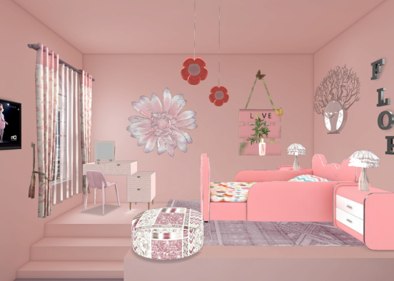 Flor bed Room Design Rendering