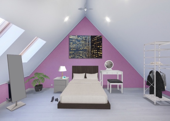 comfy bedroom Design Rendering