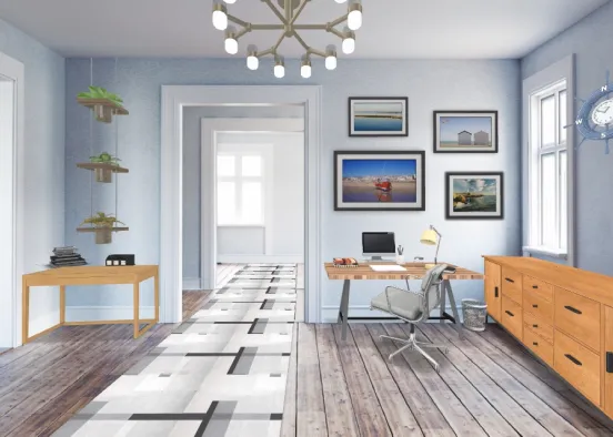 Sailing or boat themed study hallway area Design Rendering