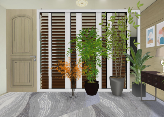 Foyer with Plants Design Rendering
