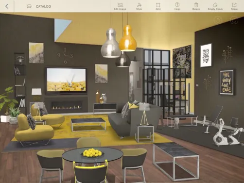 Homestyler Templates: Yellow and Grey Design 
