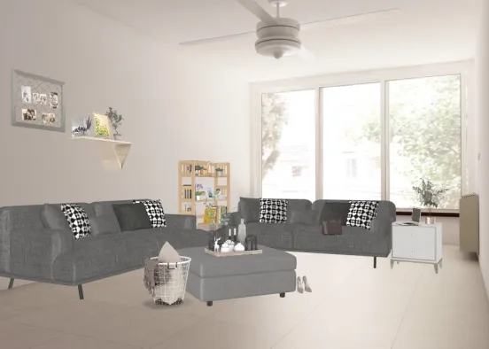 business woman’s modern living room Design Rendering