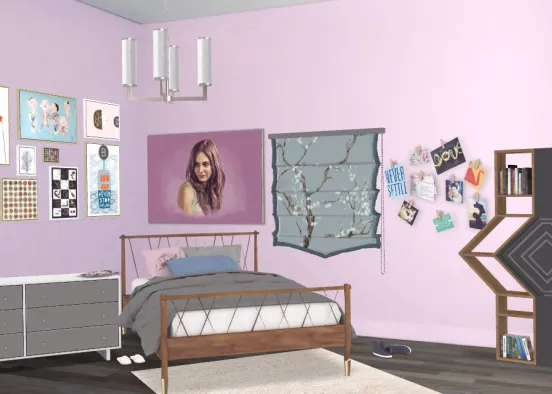 a teen girls dream bedroom Design Rendering