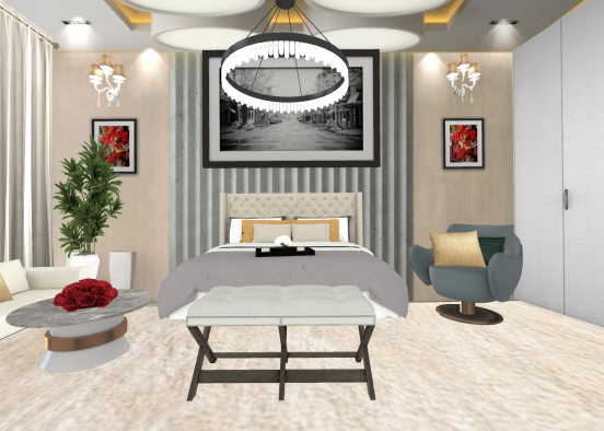 Penthouse bedroom.  Design Rendering