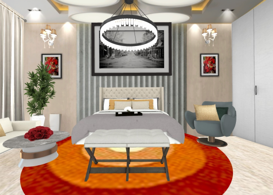 Penthouse bedroom version 2.  Design Rendering