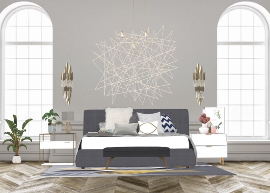 modern simple bedroom  Design Rendering