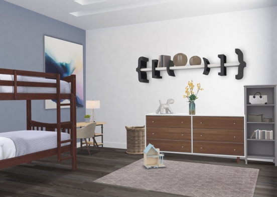 modern kids bed room  Design Rendering