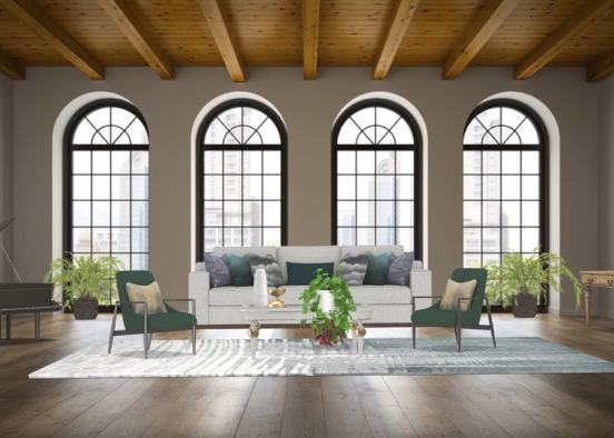 Green living room 🌴🍀 Design Rendering