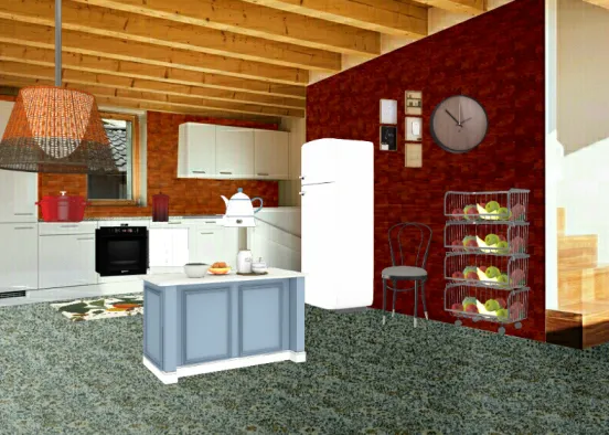 Comfortable kitchen Design Rendering