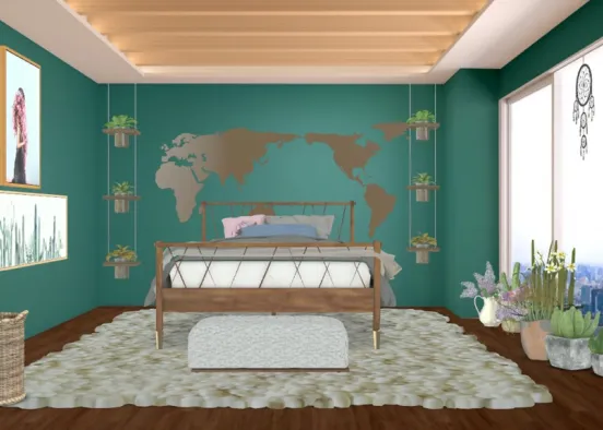 Flat Bedroom  Design Rendering