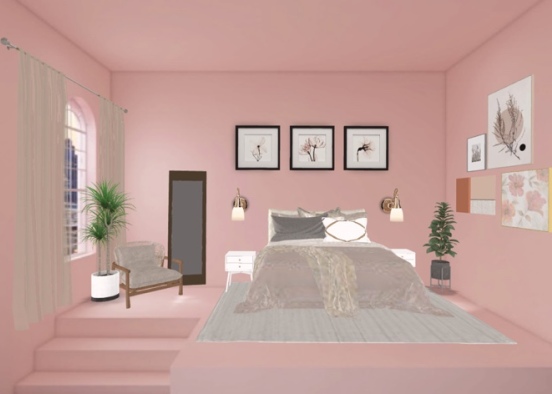 Cute Modern Pink Bedroom! 💕 Design Rendering