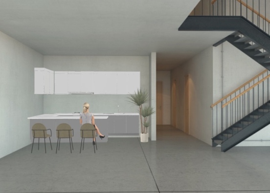 Coolest Loft Apartment Kitchen Ever! Modern Design Rendering