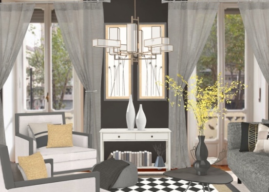 European apartment with a little mid century modern flare! Design Rendering