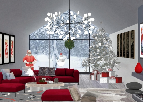 soggiorno natalizio Design Rendering