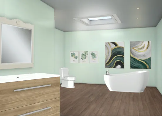 Minty Bathroom Design Rendering