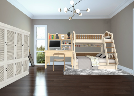 Dormitorio para dos niños Design Rendering