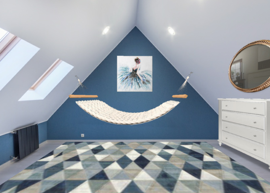 Blue relaxation room Design Rendering