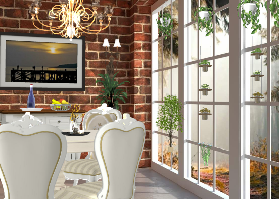 Cozy dining room  Design Rendering