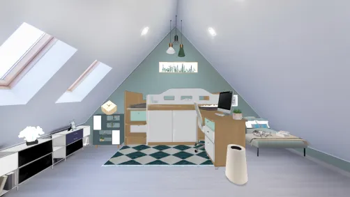 room with blue and green tones, I hope and you like it :3