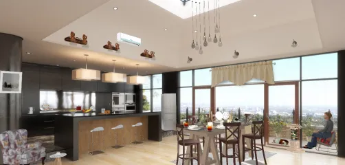 Dinning area with  a beautiful view 