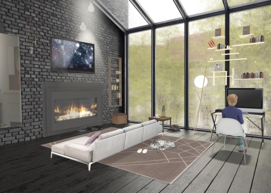 Everyday Living room Design Rendering