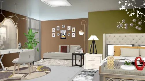 Quarto de casal usando tapetes para delimitar os espaços😍me siga no Instagram @nadecoracao😄🌹